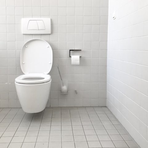 white toilet bowl with cistern