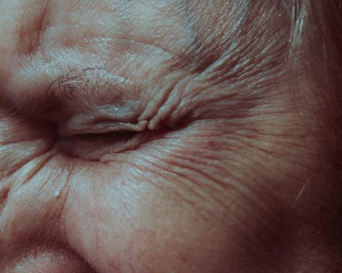 person closed eyes