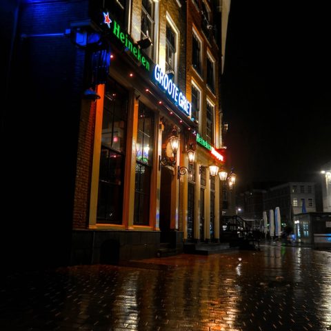 brown concrete building during night time