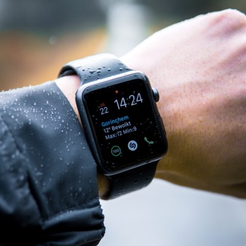 person wearing Apple Watch at 14:24